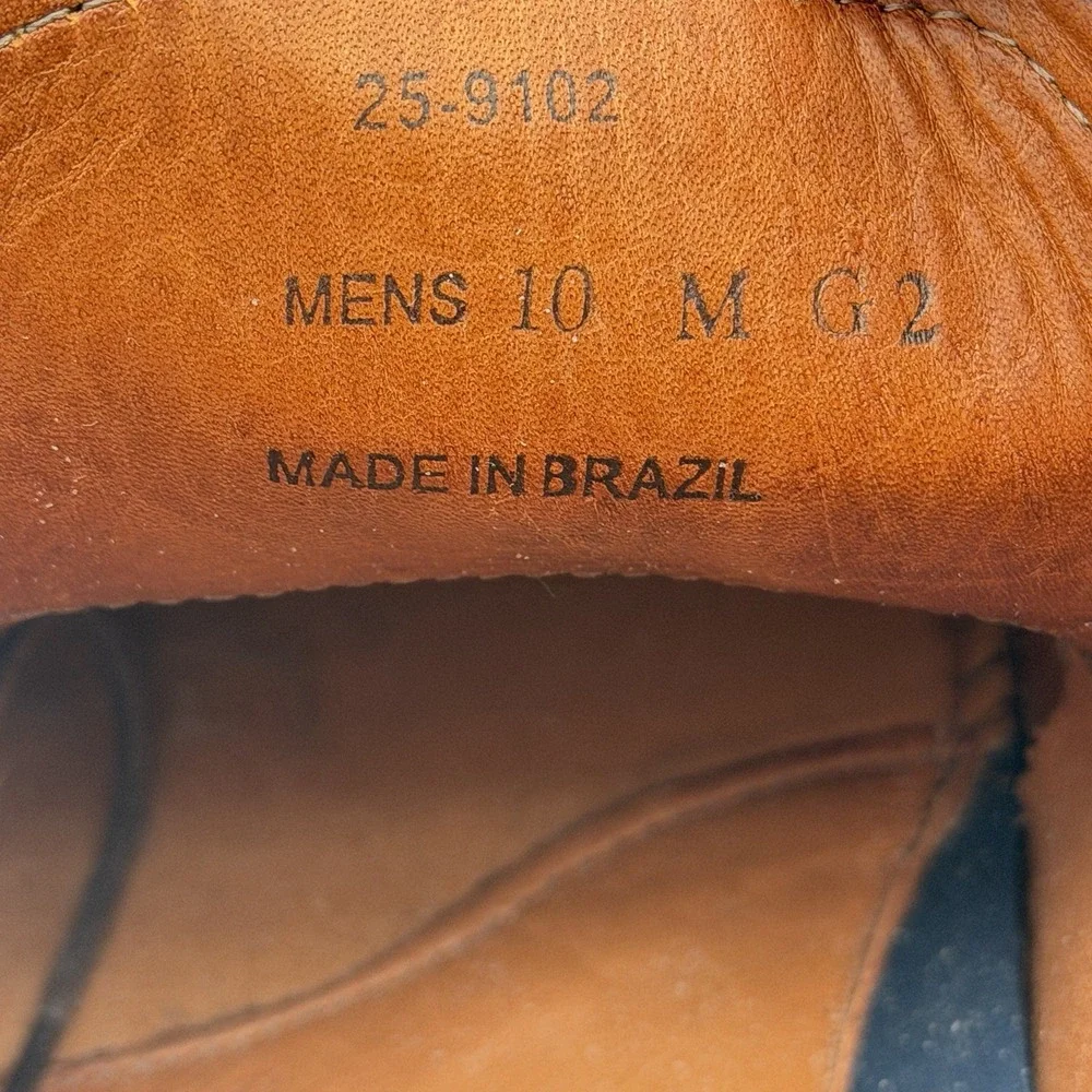 Size 10 - Johnston & Murphy Emmett‎ Moc Toe Boot - Tan Oiled Full Grain Leather